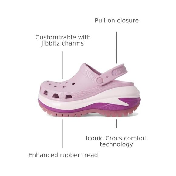 Crocs Women’s Purple Mega Crush Clogs / Size-M5, W7 - Picture 12 of 16